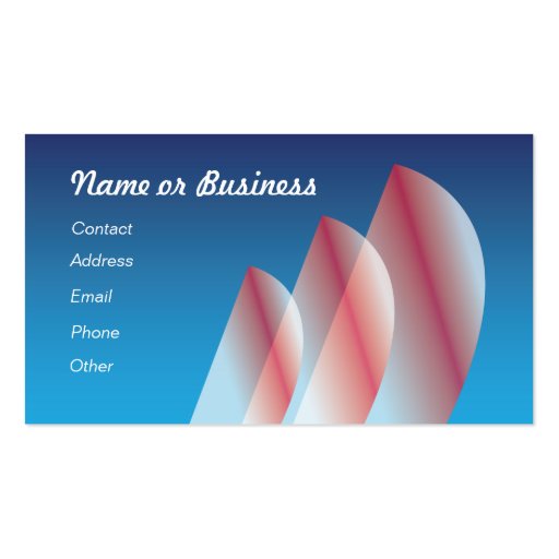 Translucent (scarlet) Tri-Sail Business Card Templates (front side)