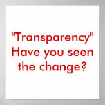 "Transparency"  Have you seen the change? Poster