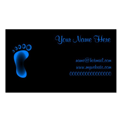Transparent Blue Foot Business Card Template (front side)