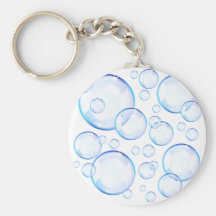 Transparent blue soap bubbles keychains