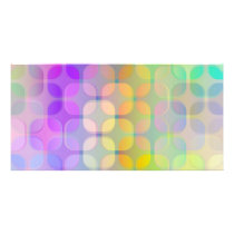transparent colorful retro pattern personalized photo card