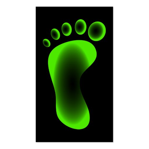 Transparent Green Foot Business Card (back side)