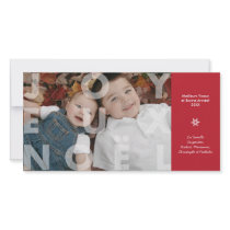 Transparent Joyeux Noel in Red Photo Card