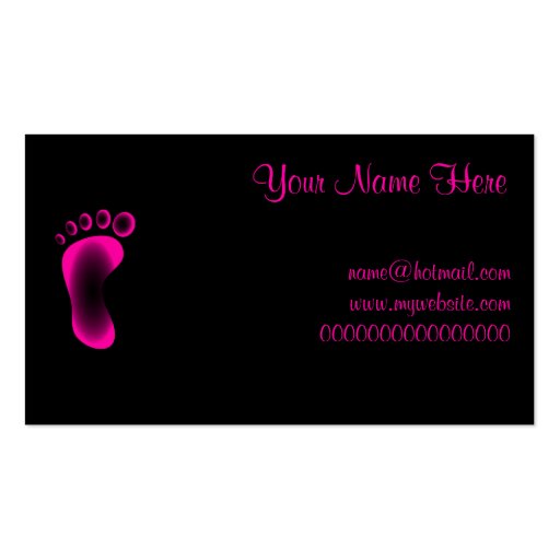 Transparent Pink Foot Business Card Templates (front side)