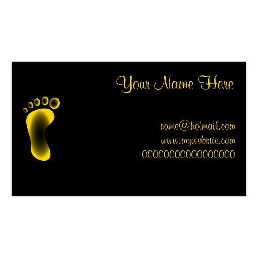 Transparent Yellow Foot Business Card Template (front side)
