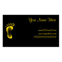 Transparent Yellow Foot Business Card Template