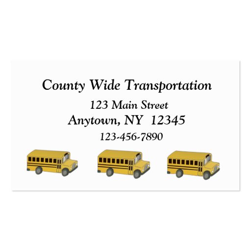 Transportation Business Card (front side)
