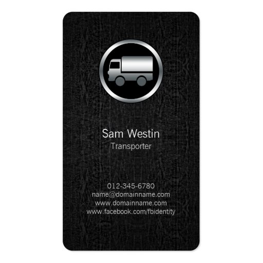 Transporter Box Truck Black Grunge Business Card Zazzle