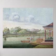 Transporting crates of tea (w/c on paper) print