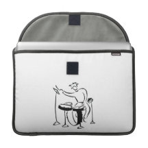 Trap set drummer abstract bw sketch design sleeves for MacBook pro