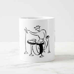 Trap set drummer abstract bw sketch design extra large mugs