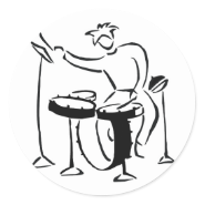 Trap set drummer abstract bw sketch design stickers