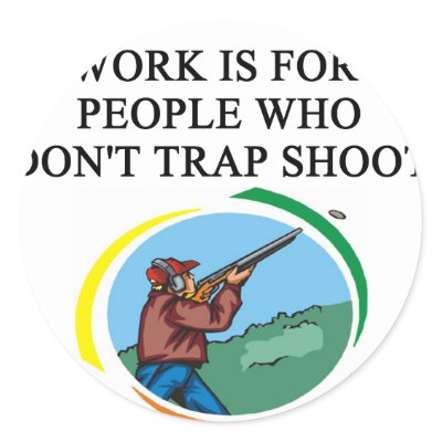 trap shooting fanatoc round sticker by jimbuf