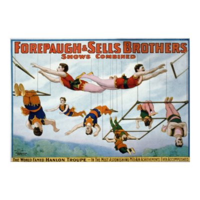 Trapeze Artists / Forepaugh & Selle Brothers Print by CircusArt