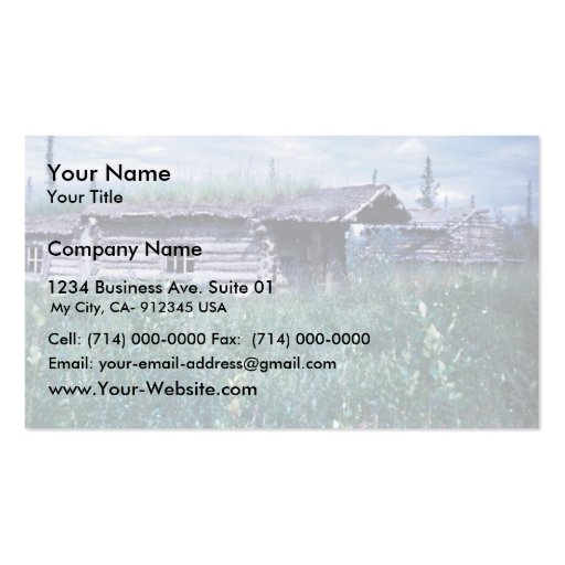 Trapper Cabin Along the Banks of the Coleen River Business Card Templates (front side)