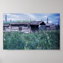 Trapper Cabin Along the Banks of the Coleen River Print