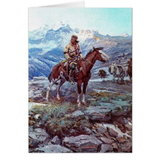 trapper on horse card