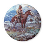 trapper on horse fridge magnets