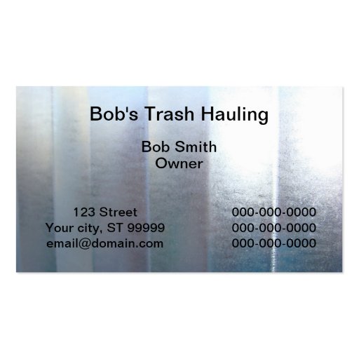 Trash Hauling Business Cards