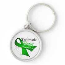 Traumatic Brain Injury Awareness Ribbon Keychain
