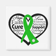 Traumatic Brain Injury Heart Ribbon Collage Refrigerator Magnet