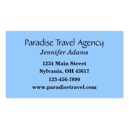 Travel Agency Business Card (back side)