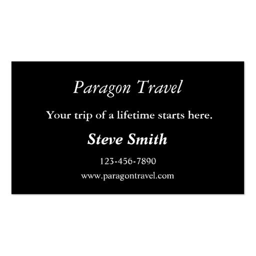 Travel Agency Business Card (back side)