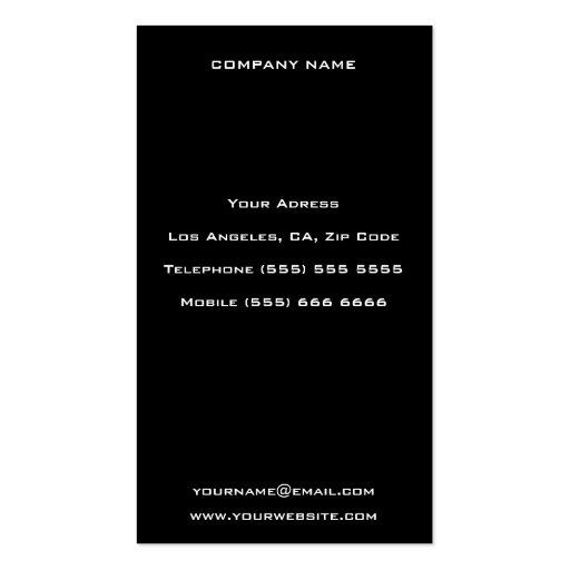 TRAVEL AGENCY Business Card (back side)