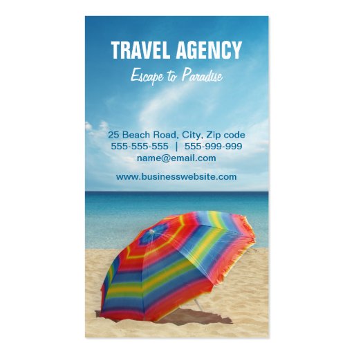 Travel Agency / Tour Operator business card (front side)