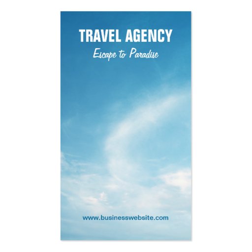 Travel Agency / Tour Operator business card (back side)