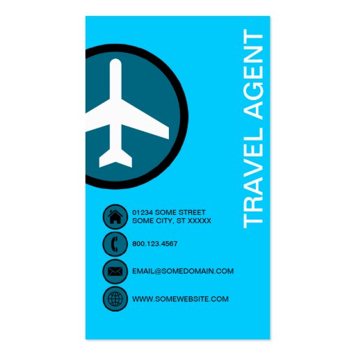 TRAVEL AGENT bubbles Business Cards (front side)