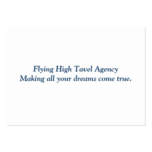Travel Agent Business Card (back side)