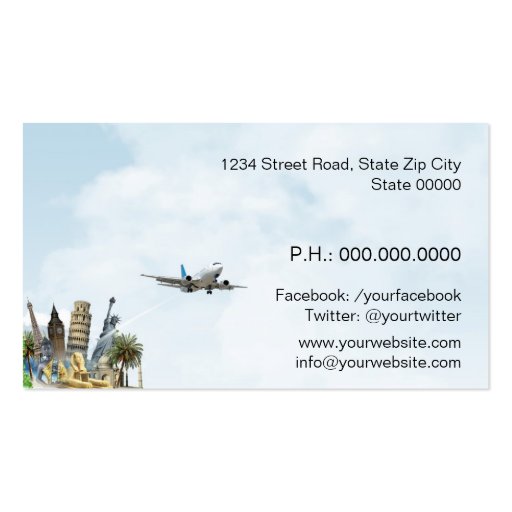 Travel Agent Business Card Template (back side)