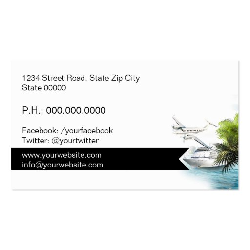 Travel Agent Business Card Template (back side)
