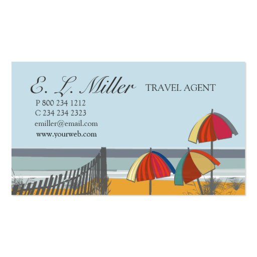 Travel Agent Business Cards (front side)