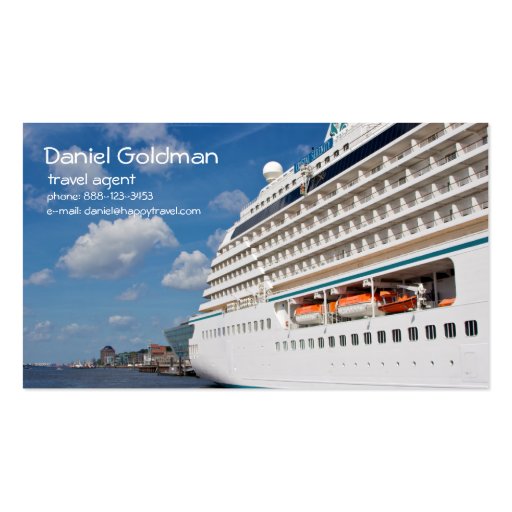 Travel Agent Cruise Ship Business Card (front side)