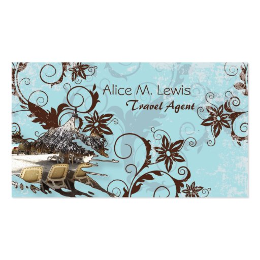 Travel Agent Destination Photo Business Card Blue