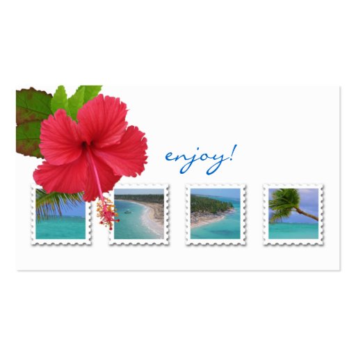 Travel Agent Hibiscus Ocean Business Card (front side)