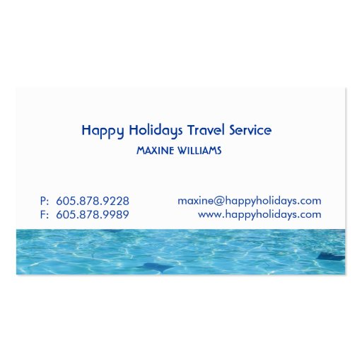 Travel Agent Pool Business Card (back side)