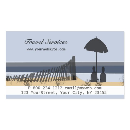 Travel Agent Vacations Business Card (back side)