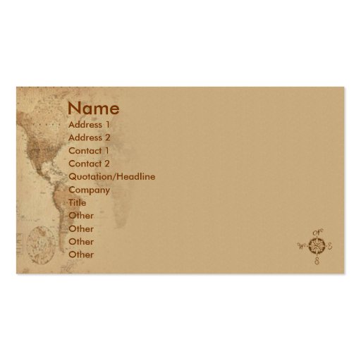 Travel Business Card (front side)