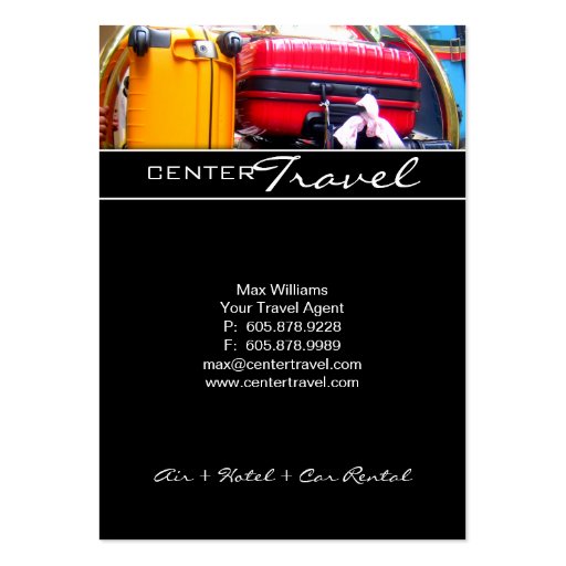 Travel Business Card - Colorful Suitcases (back side)