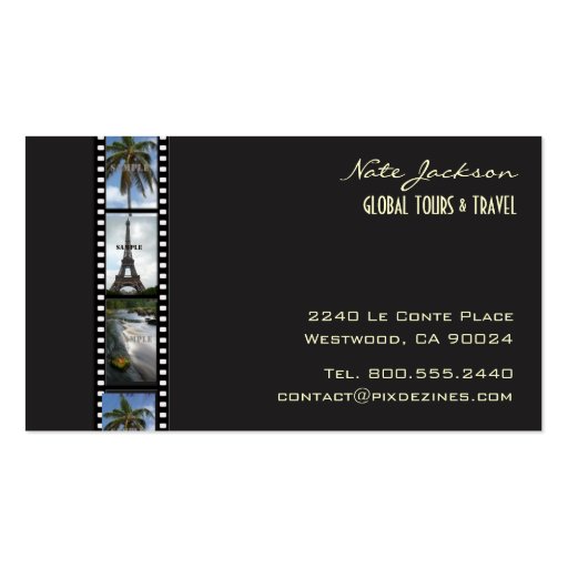 Travel business cards photos template (back side)