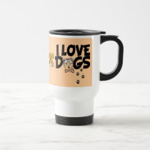 Travel/Commuter Mug "I love dog" mugs