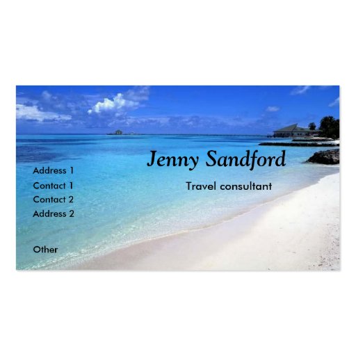 Travel consultant beach business card template