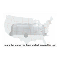 travel map, mark the states you have visited posters