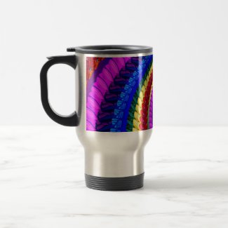 Travel Mug - Rainbow Swirl Fractal Pattern zazzle_mug