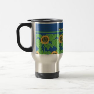 Travel Mug to Customize, Golden Sunflowers
