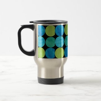 Travel Mug with Lid, Blue Moons Pattern