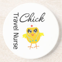 Travel Nurse Chick v1 Beverage Coasters